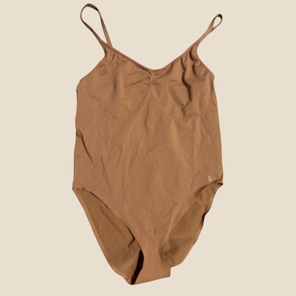 GapBody Original Shaping Bodysuit XL Tan Nude Spaghetti Strap V-Neck